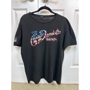 The Charlie Daniels Band Two Things Protect America, God US Military T Shirt L